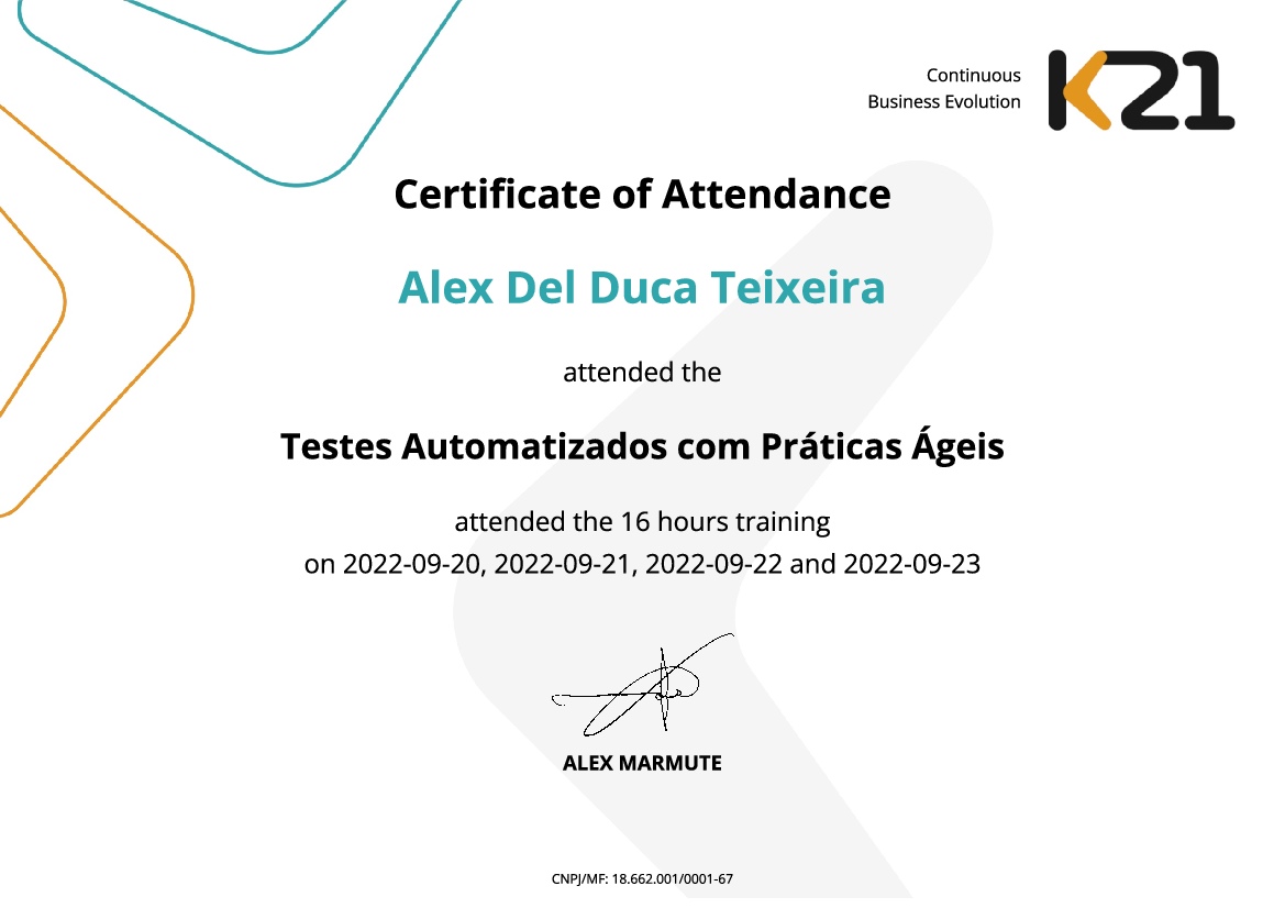 Certificado K21